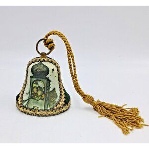REUGE Musical Christmas Bell - O Come All Ye Faithful-Green Velvet Embroidered